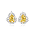 Pear-Cut Yellow Diamond Halo Statement Ring