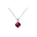 Kite-Cut Ruby & Diamond Jewelry Set (Necklace + Earrings + Ring)