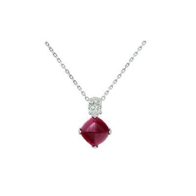 Kite-Cut Ruby & Diamond Jewelry Set (Necklace + Earrings + Ring)