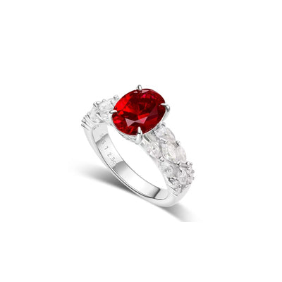 Heart-Cut Ruby & Diamond Statement Ring